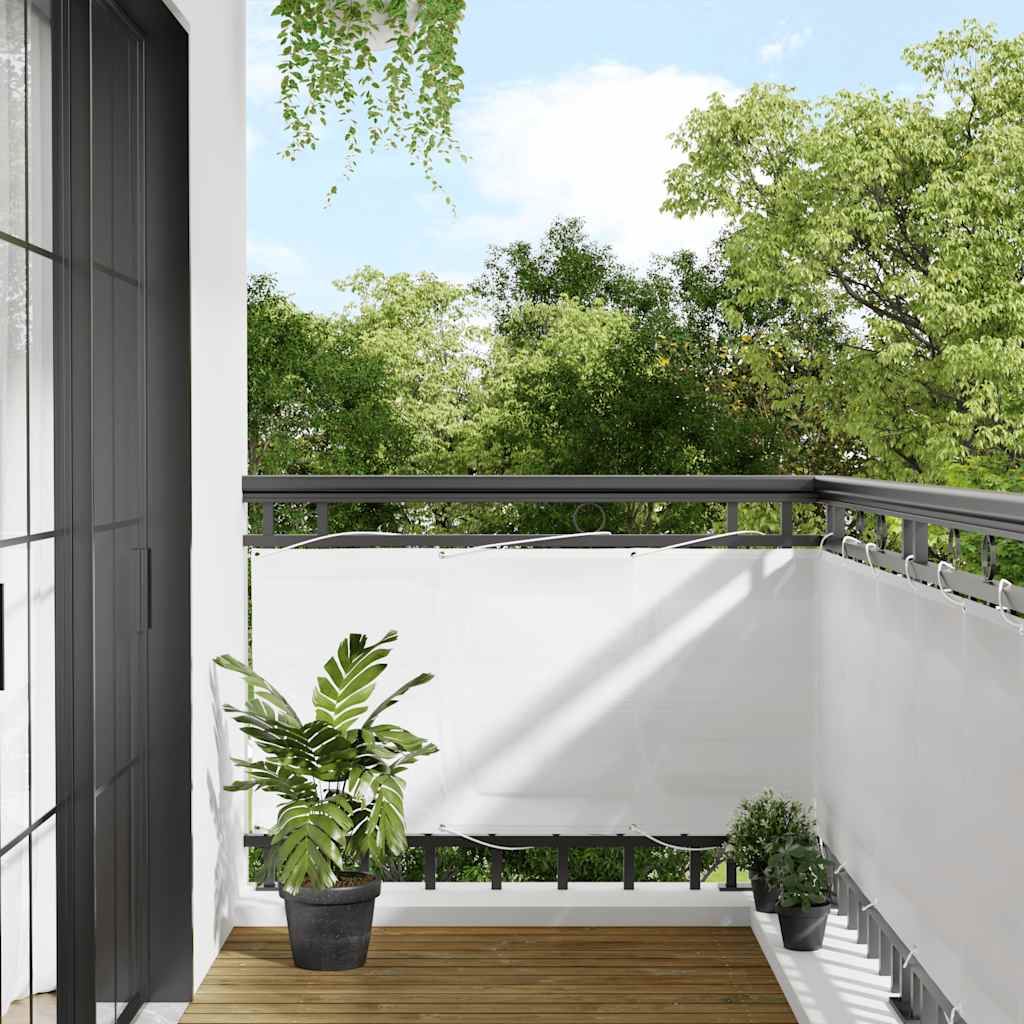 Balkonski zaslon bijeli 100 % poliester Oxford 75x800 cm