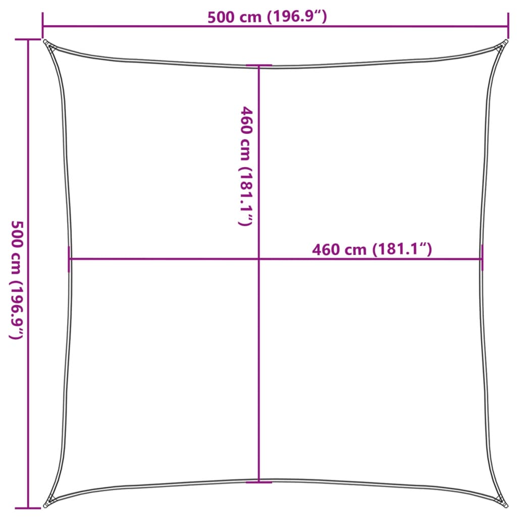 Jedro protiv sunca svjetlosivo 5x5 m od 100% poliestera Oxford