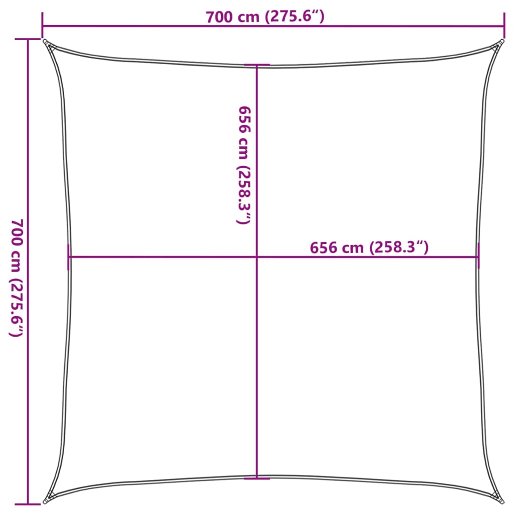 Jedro protiv sunca svjetlosivo 7x7 m od 100% poliestera Oxford