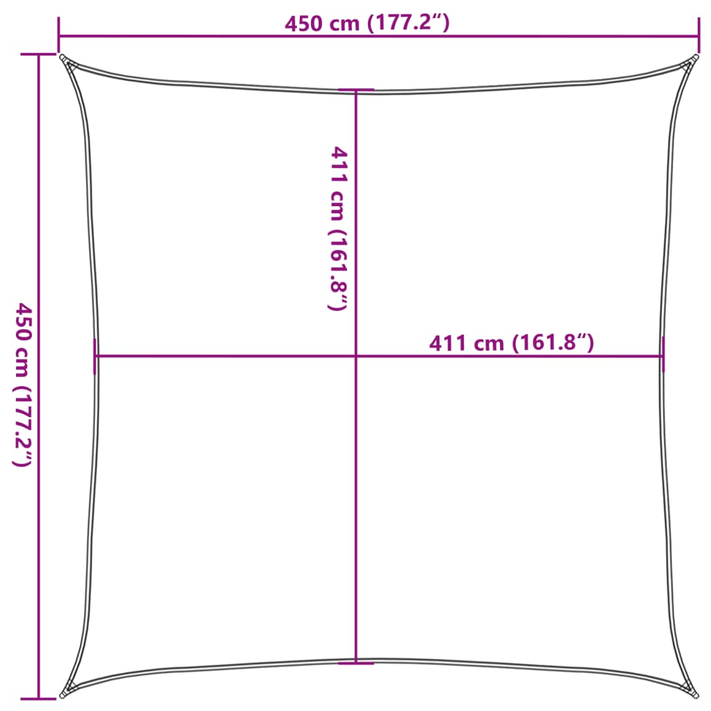 Jedro protiv sunca boje pijeska 4,5x4,5 m 100% poliester Oxford