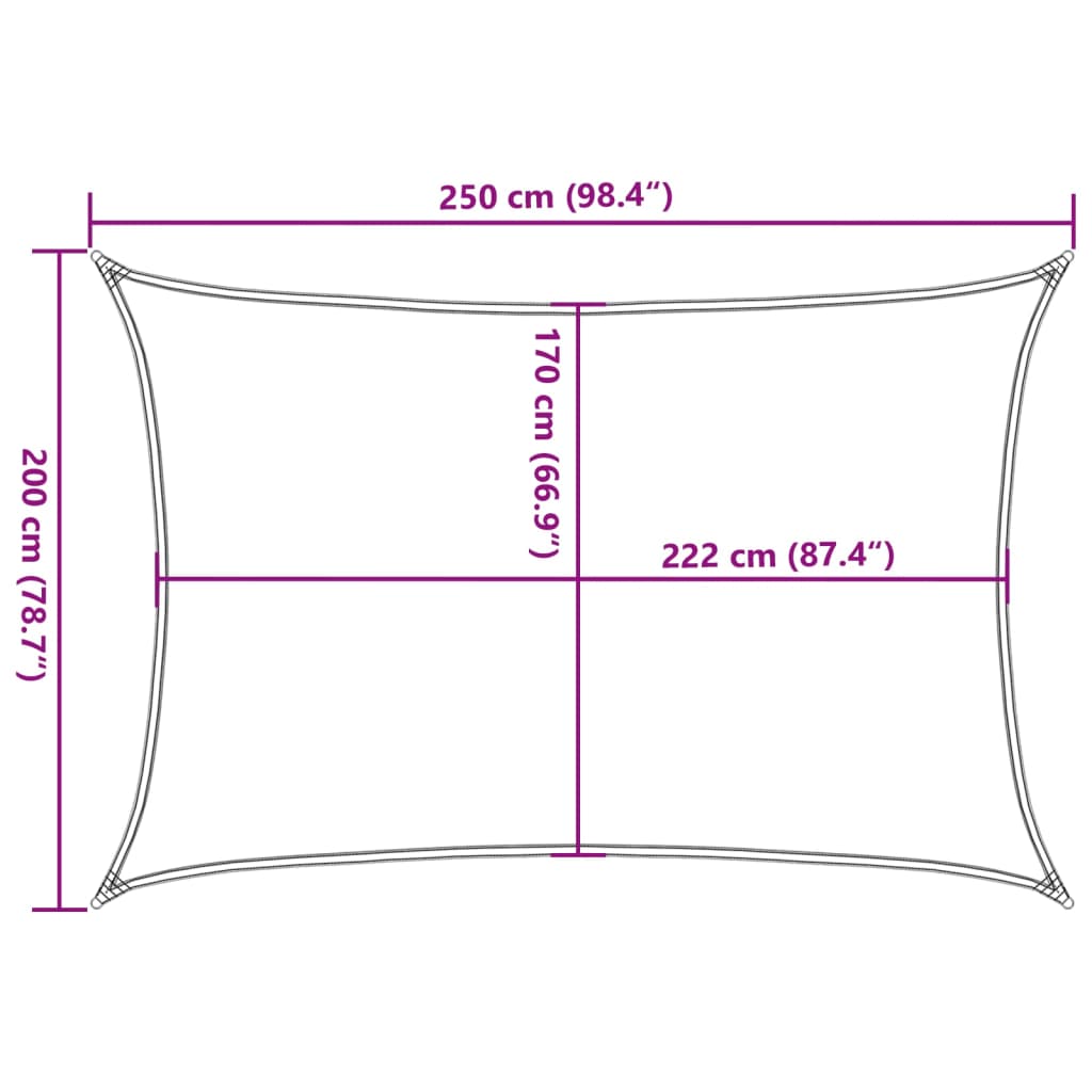 Jedro protiv sunca svjetlosivo 2,5x2 m 100% poliestera Oxford