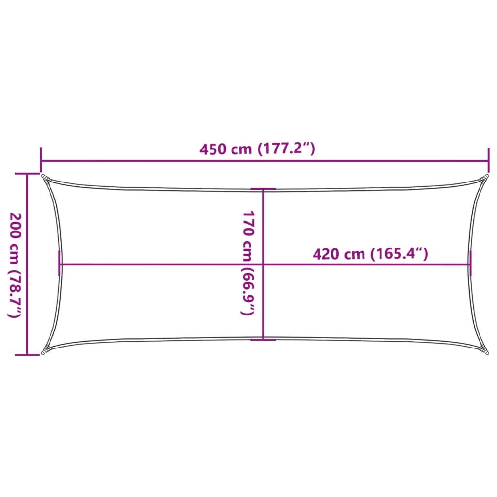 Jedro protiv sunca svjetlosivo 4,5x2 m 100% poliestera Oxford
