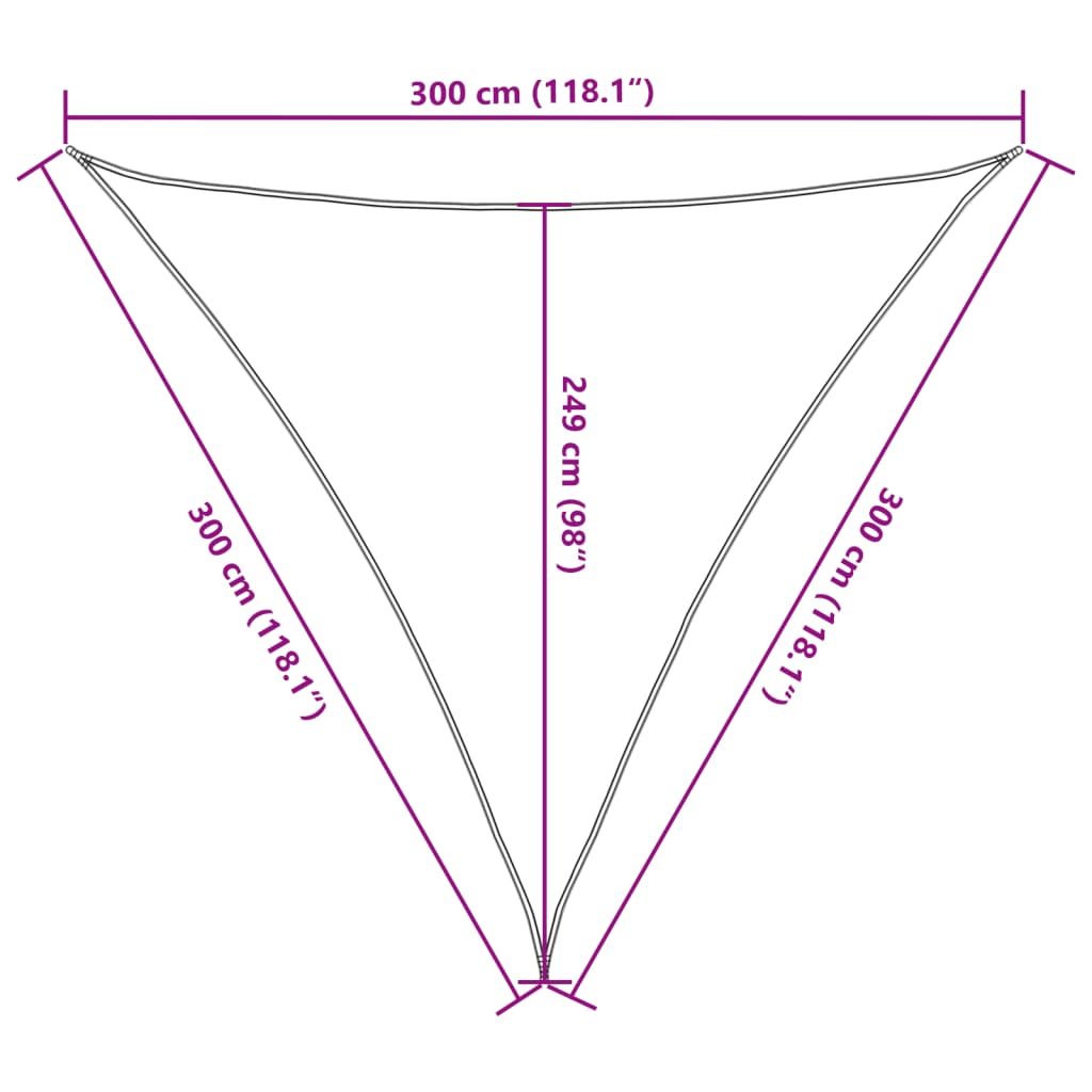 Jedro protiv sunca svjetlosivo 3x3x3 m 100% poliestera Oxford
