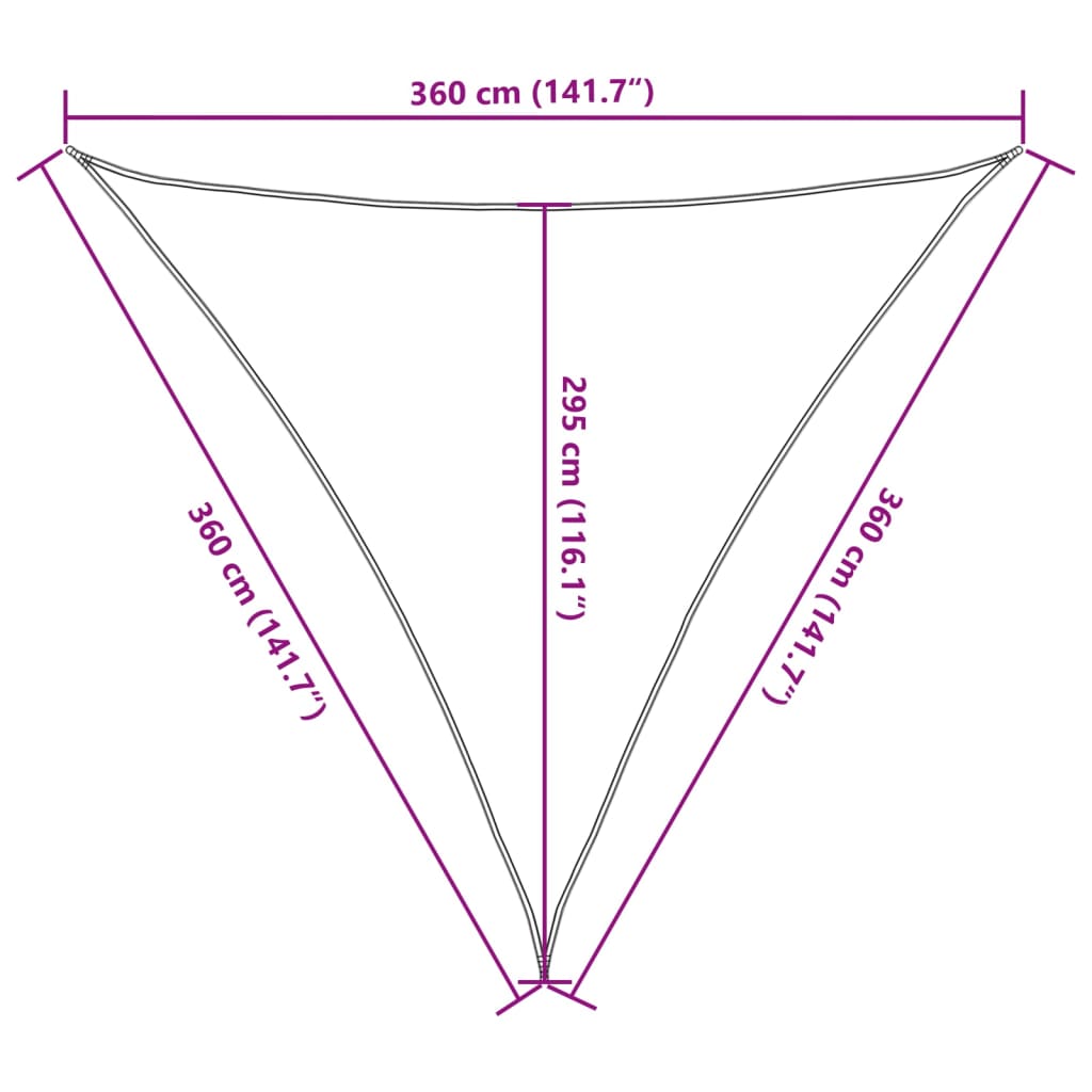 Jedro protiv sunca boje pijeska 3,6x3,6x3,6 m poliester Oxford