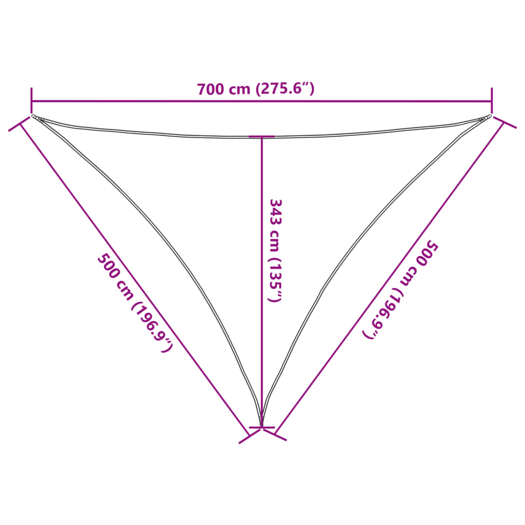Jedro protiv sunca bež 7x5x5 m 100 % poliester Oxford