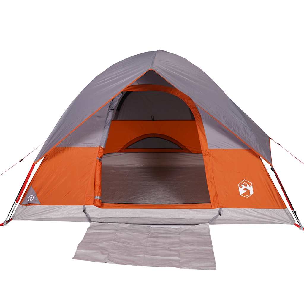 Kupolasti šator za kampiranje za 4 osobe sivi i narančasti vodootporni