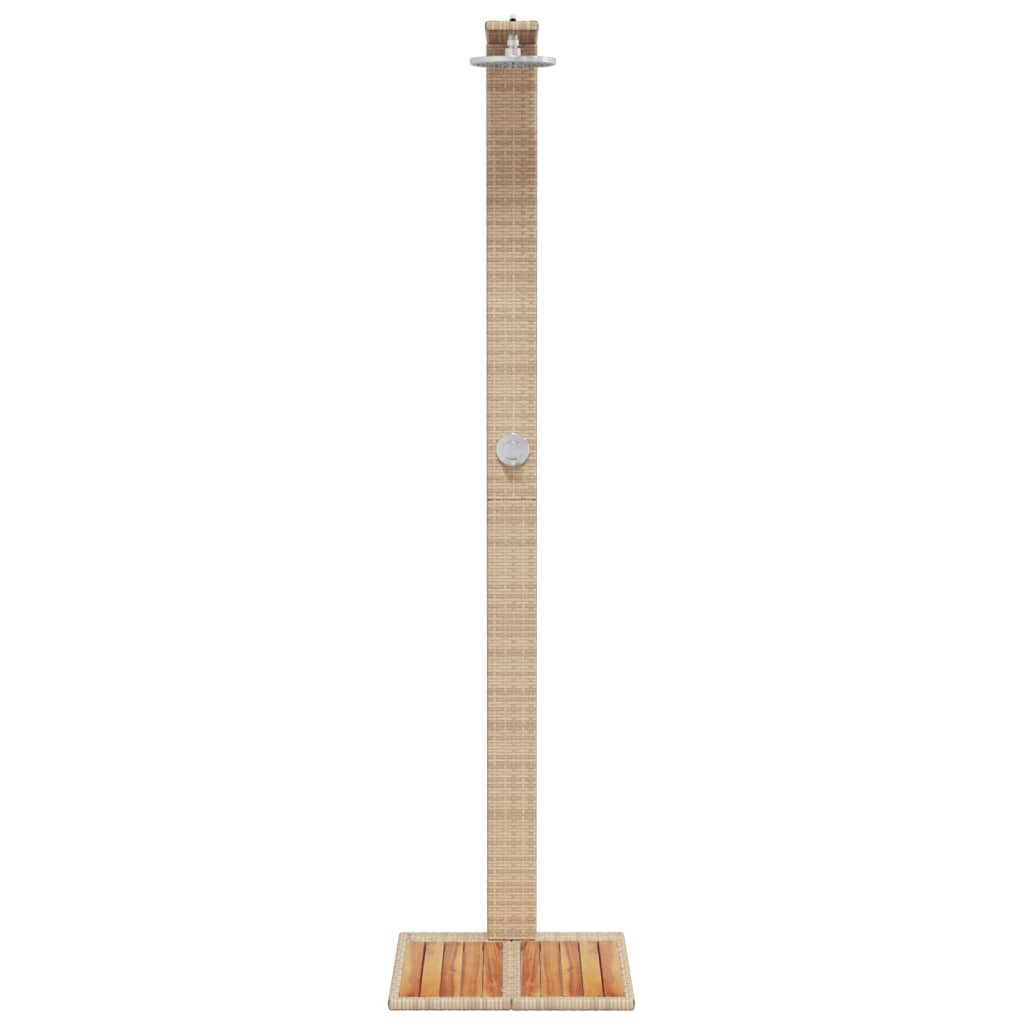 Vanjski tuš sivi 50x55x224 cm od poliratana i bagremovog drva