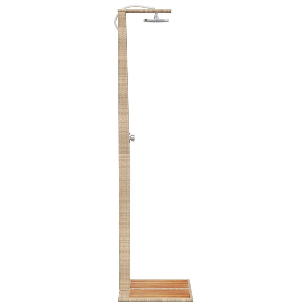 Vanjski tuš sivi 50x55x224 cm od poliratana i bagremovog drva