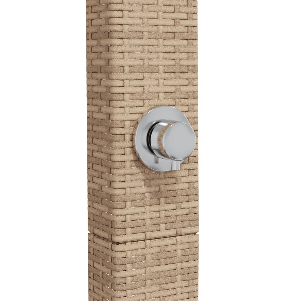 Vanjski tuš sivi 50x55x224 cm od poliratana i bagremovog drva