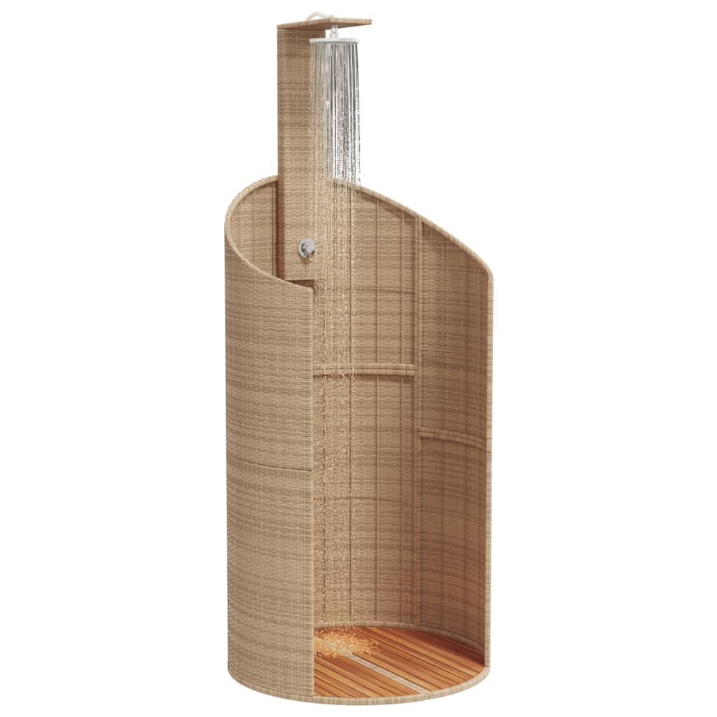 Vanjski tuš sivi 100x100x241,5 cm poliratana i bagremovog drva