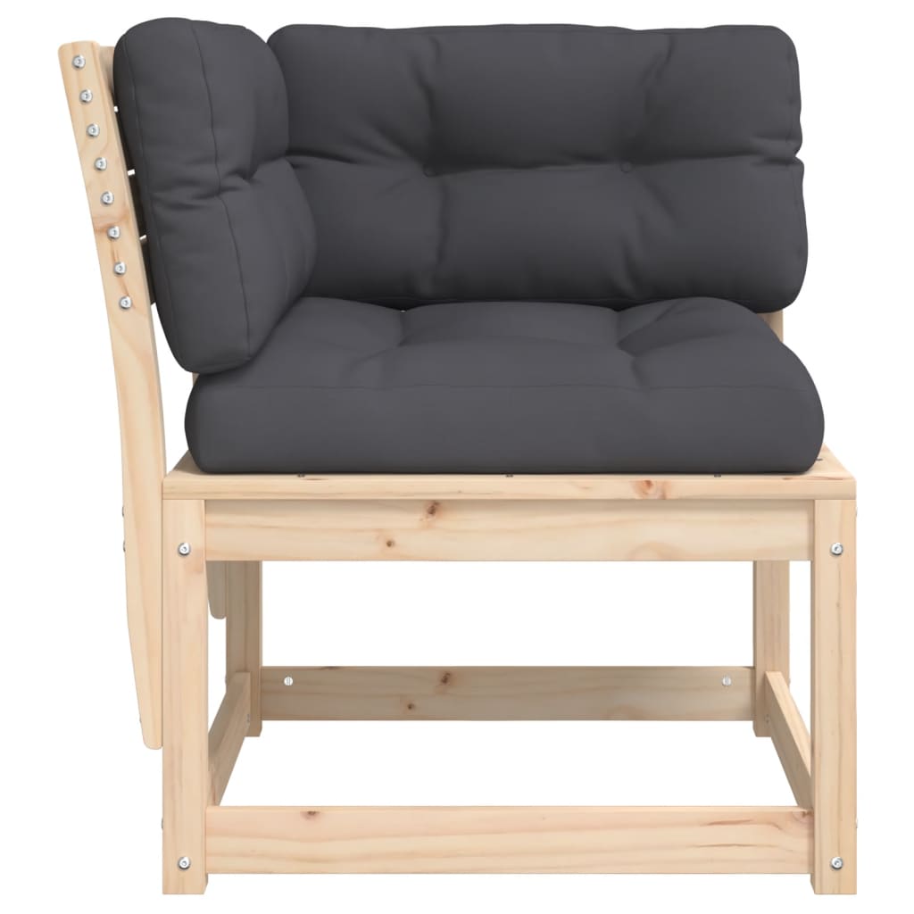 Kutna vrtna sofa s jastucima 73x73x78 cm od masivne borovine