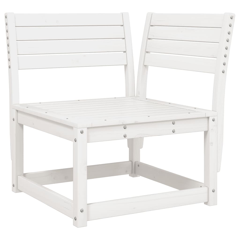 Kutna vrtna sofa s jastucima bijela 73 x 73 x 78 cm od borovine