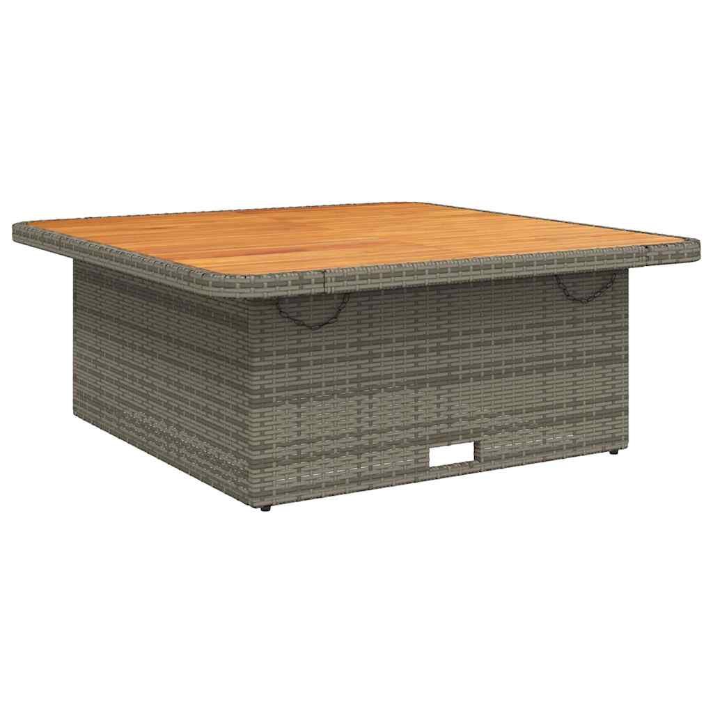 Vrtni stol sivi 110 x 110 x 71 cm poliratan i bagremovo drvo