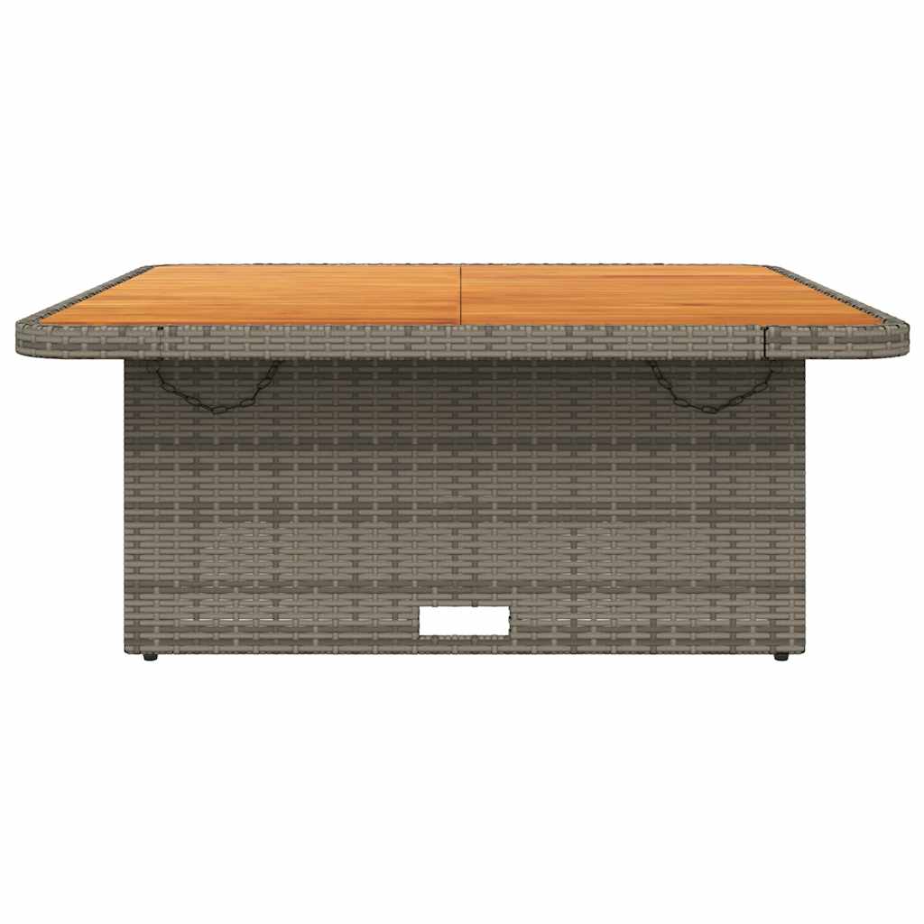 Vrtni stol sivi 110 x 110 x 71 cm poliratan i bagremovo drvo