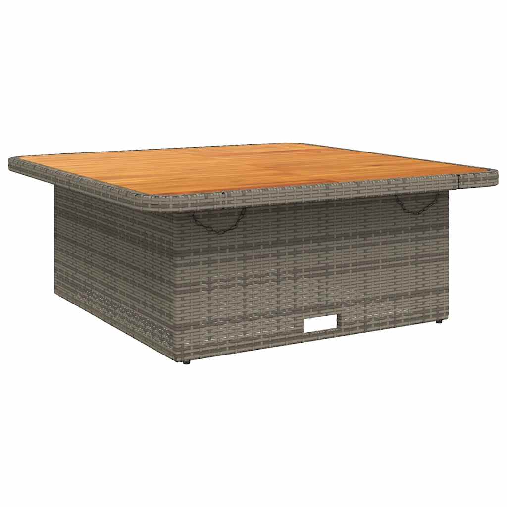Vrtni stol sivi 110 x 110 x 71 cm poliratan i bagremovo drvo