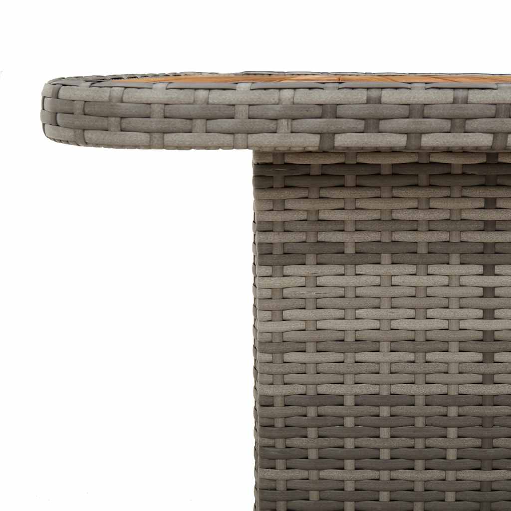 Vrtni stol sivi 110 x 110 x 71 cm poliratan i bagremovo drvo