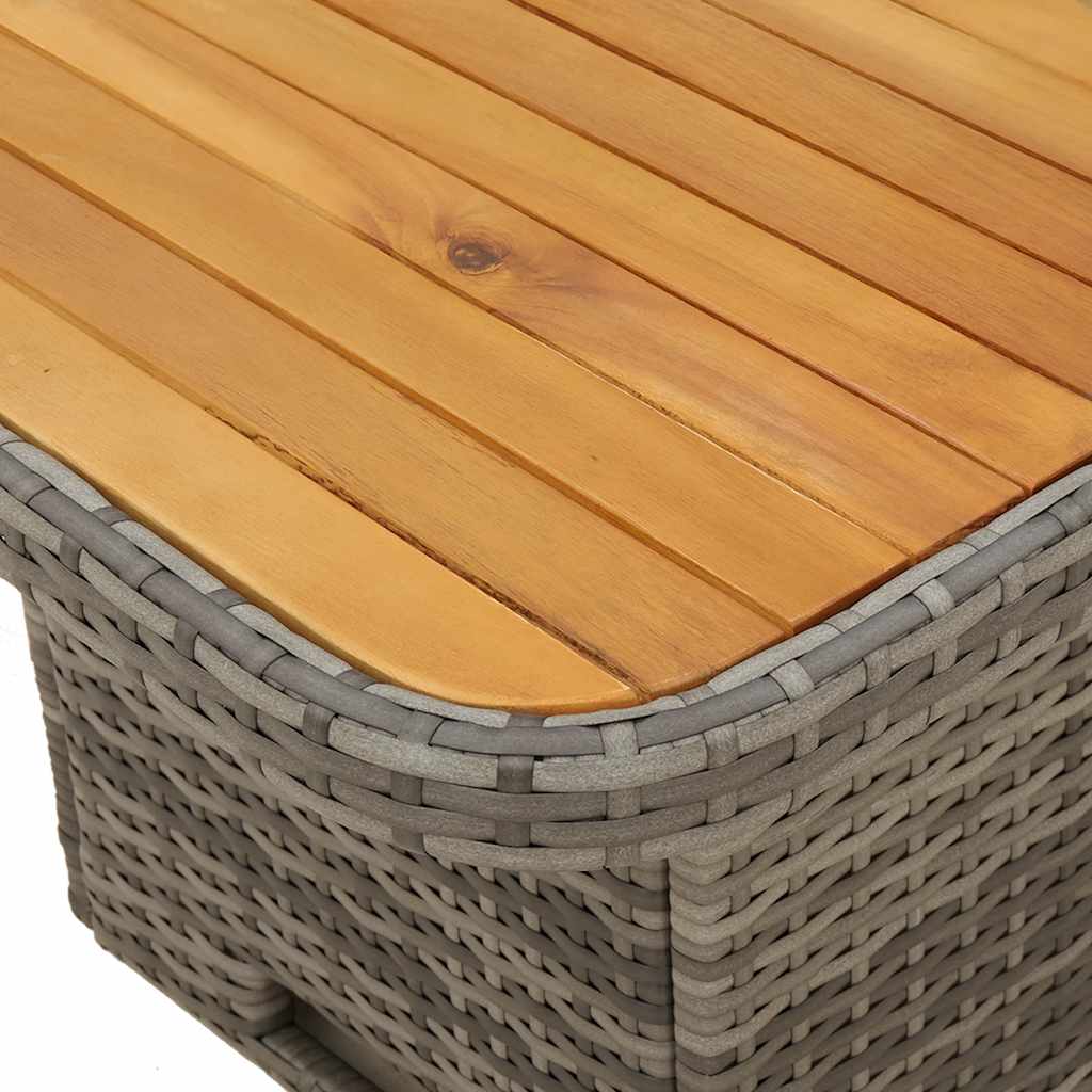 Vrtni stol sivi 110 x 110 x 71 cm poliratan i bagremovo drvo
