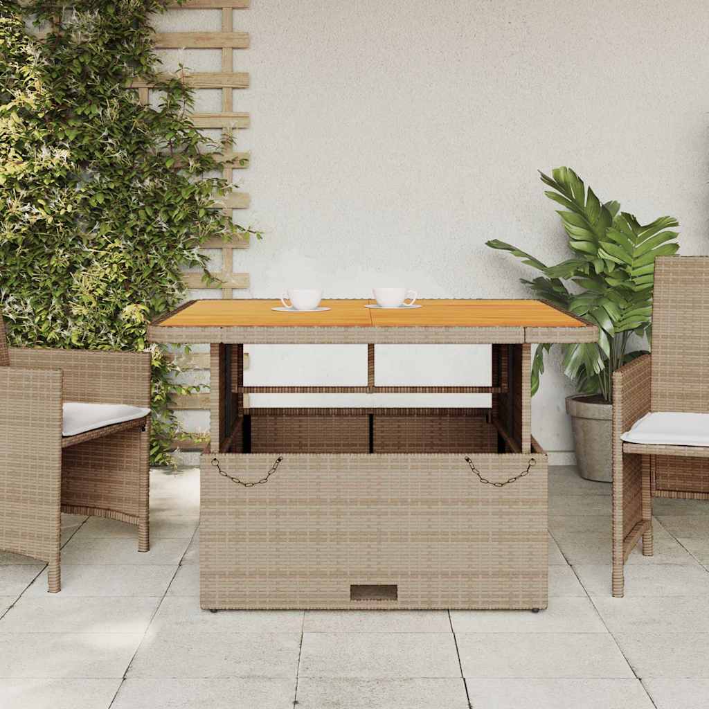 Vrtni stol bež 110 x 110 x 71 cm od poliratana i drva bagrema