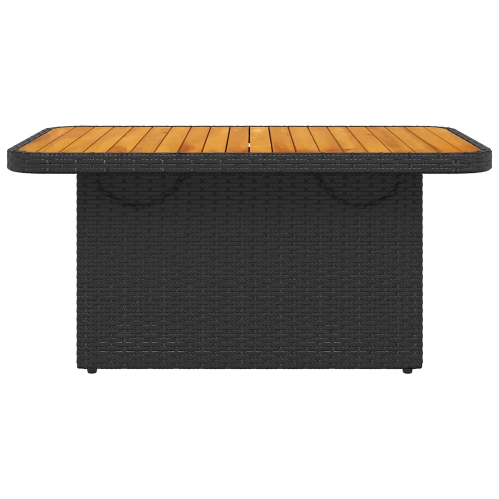 Vrtni stol crni 90 x 55 x 71 cm od poliratana i bagremovog drva