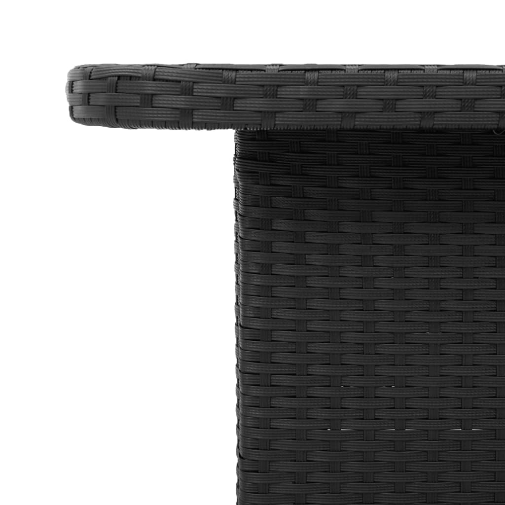 Vrtni stol crni 90 x 55 x 71 cm od poliratana i bagremovog drva