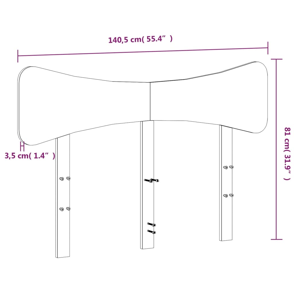 Uzglavlje 135 cm od masivne borovine