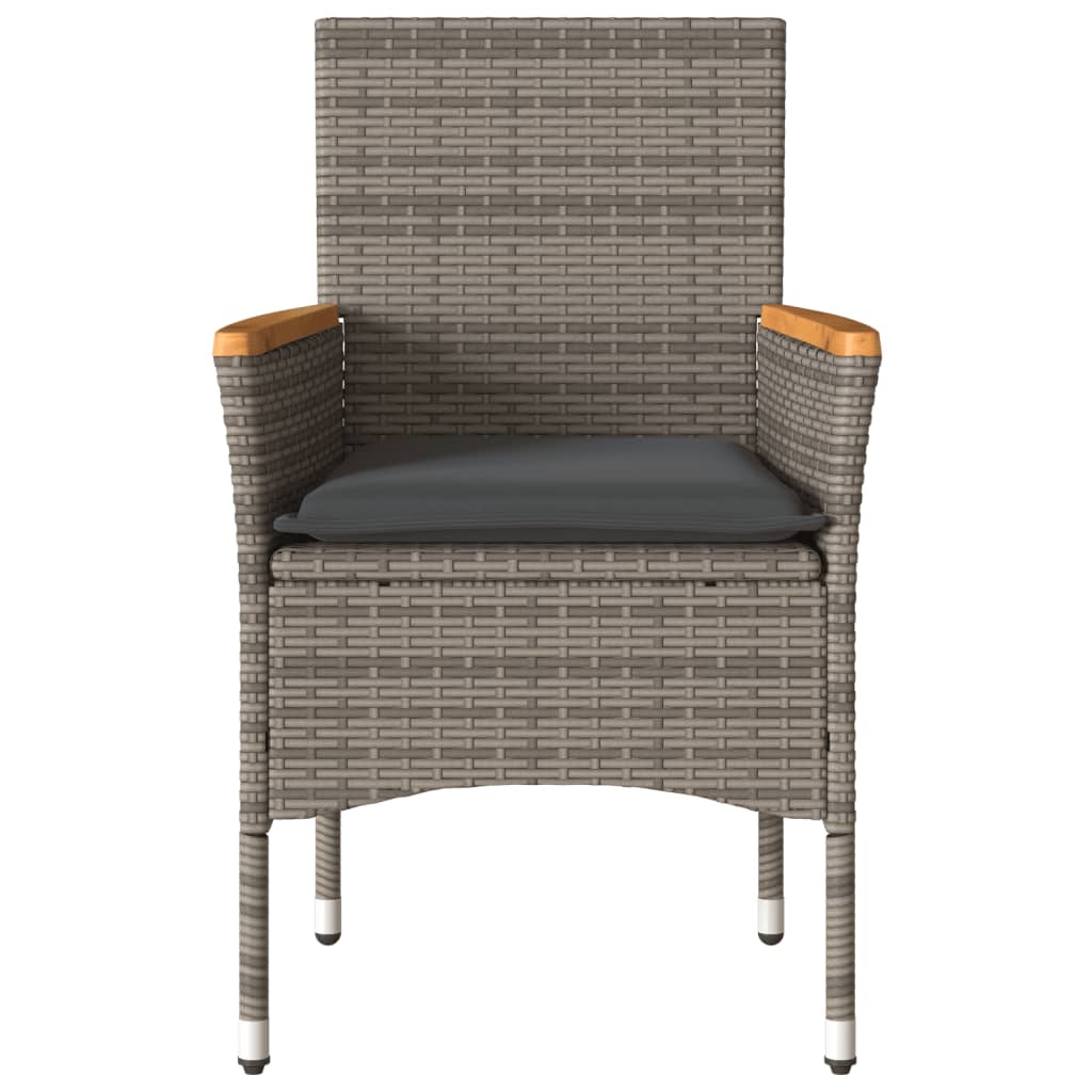 Vrtne stolice s jastucima 2 kom sive od poliratana