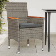 Vrtne stolice s jastucima 2 kom sive od poliratana
