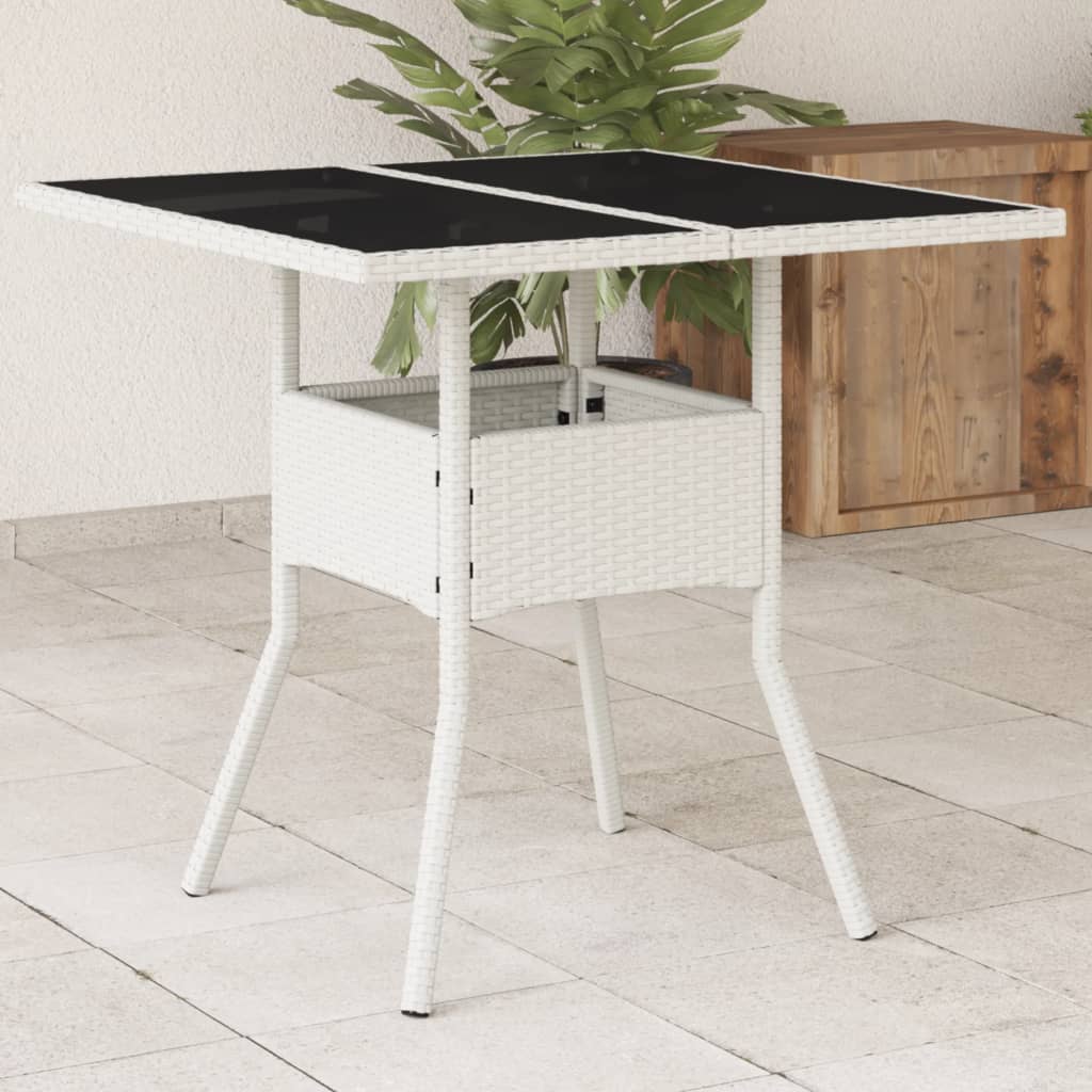 Vrtni stol sa staklenom pločom 80x80x75 cm od poliratana