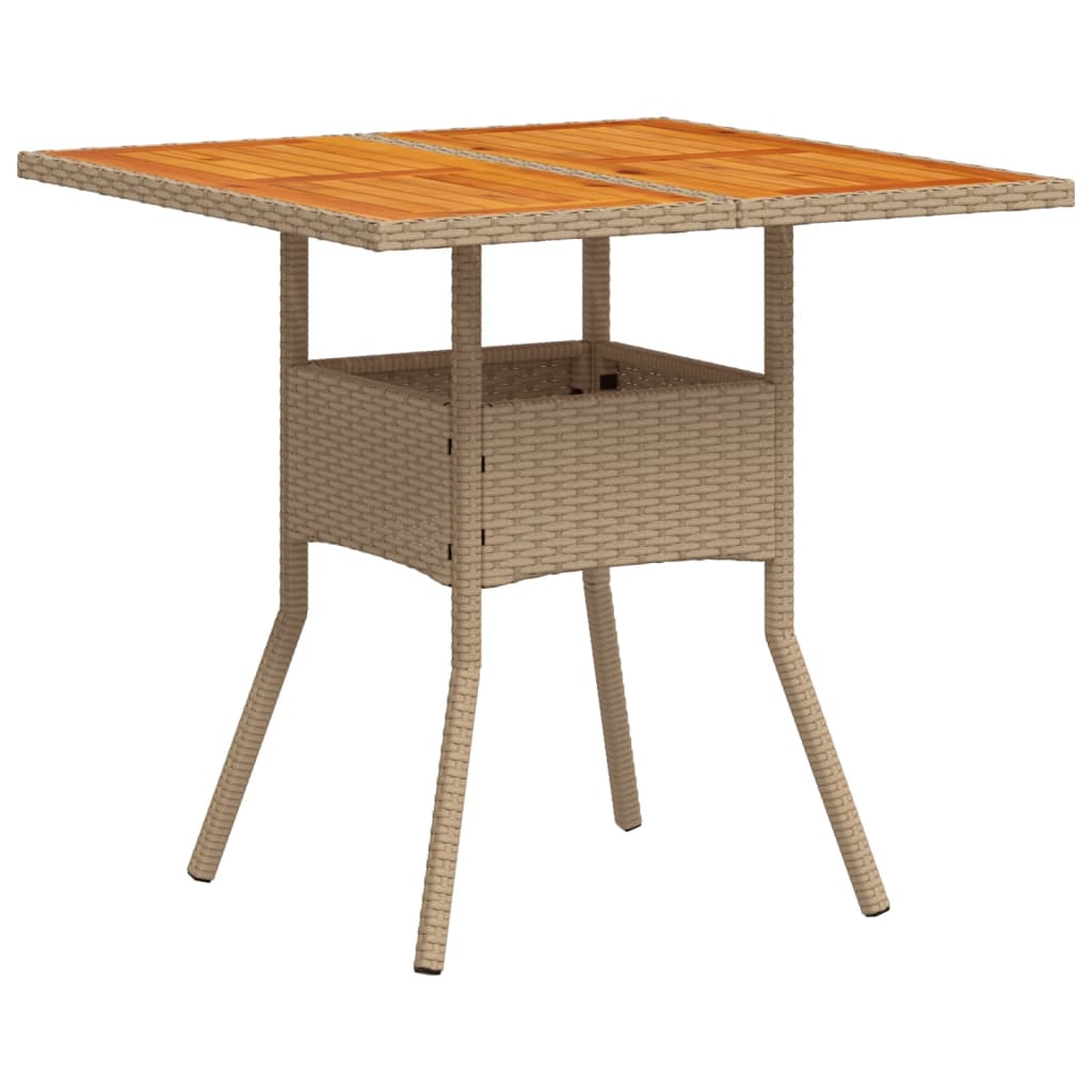 Vrtni stol bež 80 x 80 x 75 cm od poliratana i drva bagrema