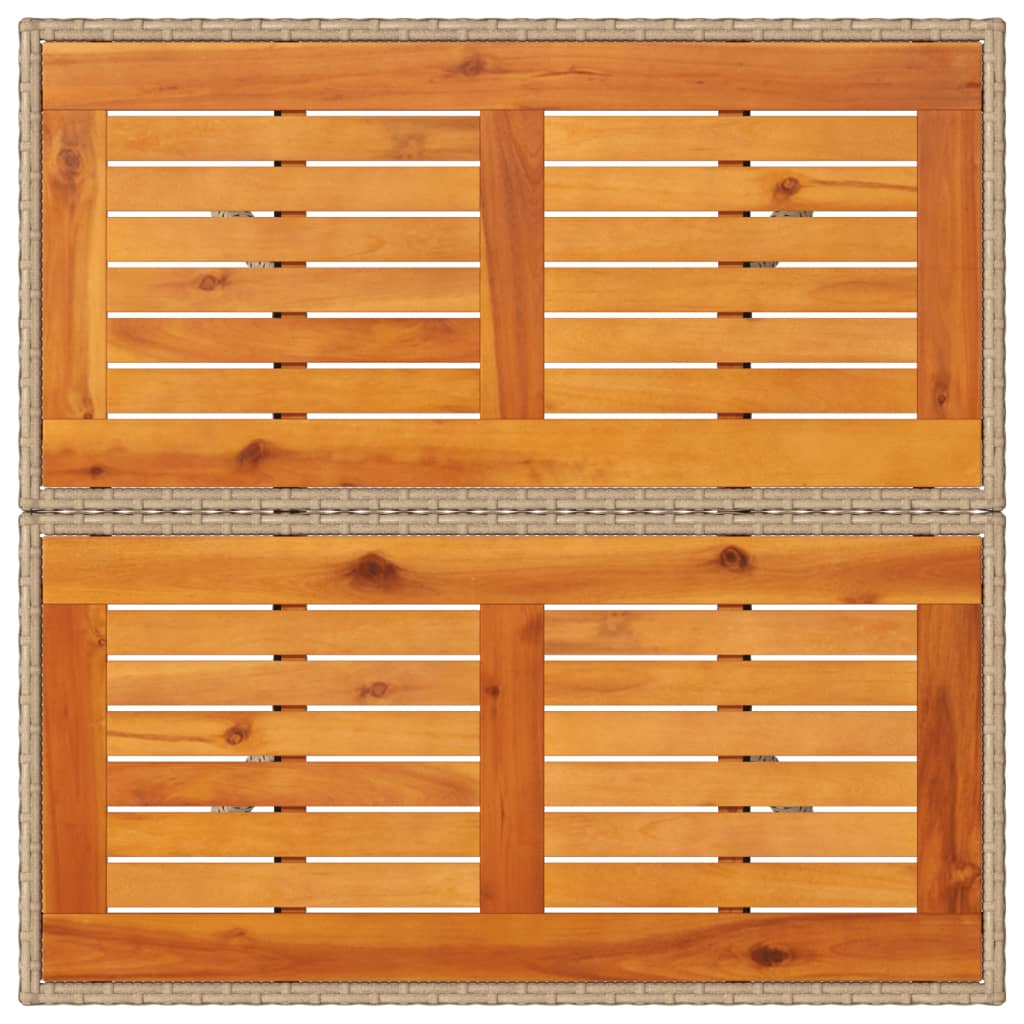 Vrtni stol bež 80 x 80 x 75 cm od poliratana i drva bagrema