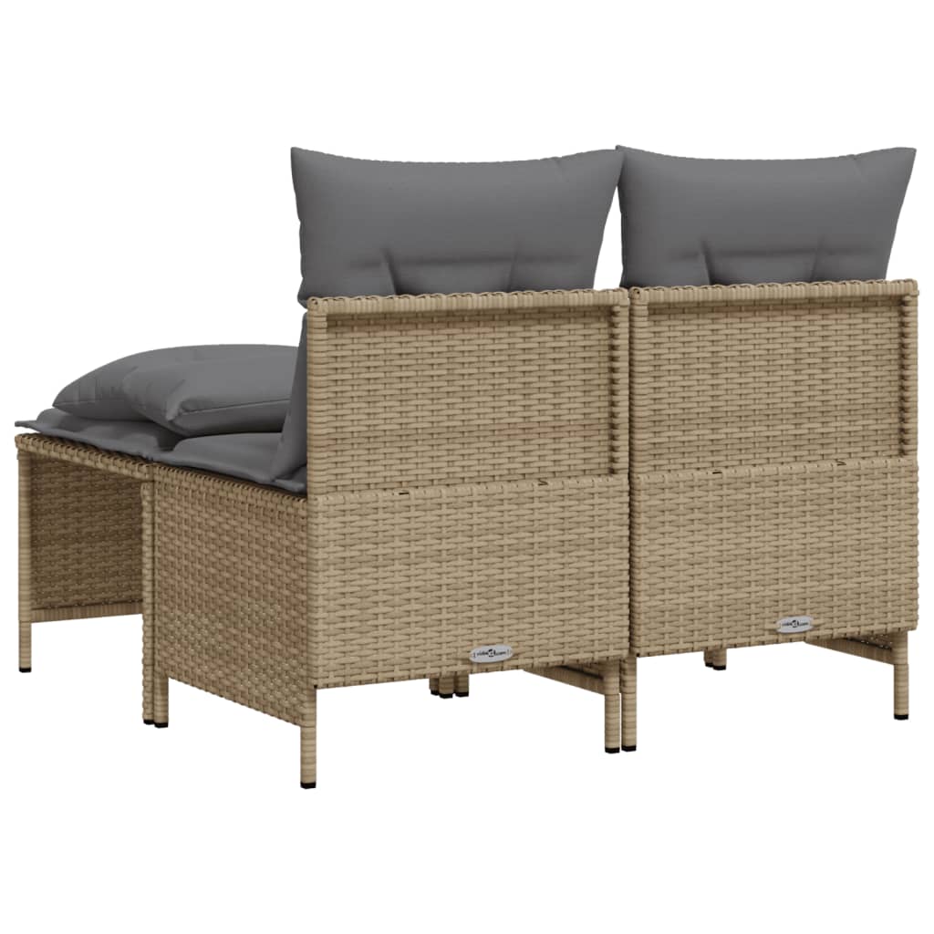 4-dijelni set vrtnih sofa s jastucima bež od poliratana