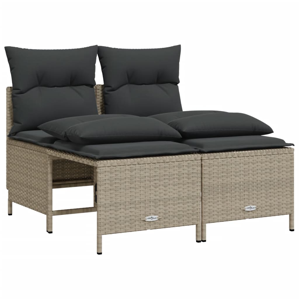 4-dijelni set vrtnih sofa s jastucima svijetlosivi poliratan