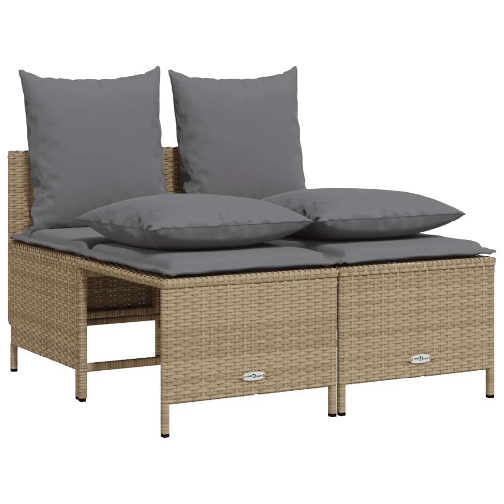 4-dijelni set vrtnih sofa s jastucima bež od poliratana