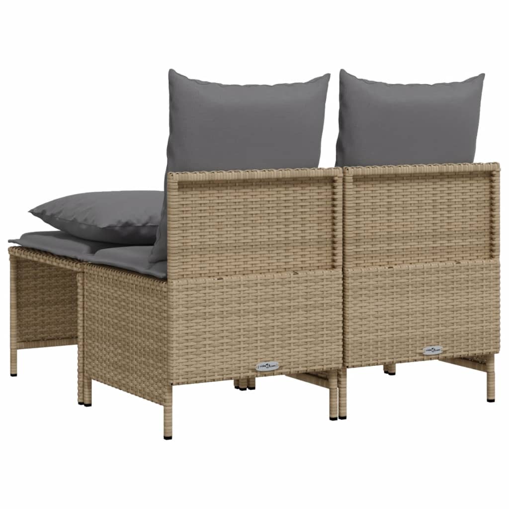 4-dijelni set vrtnih sofa s jastucima bež od poliratana