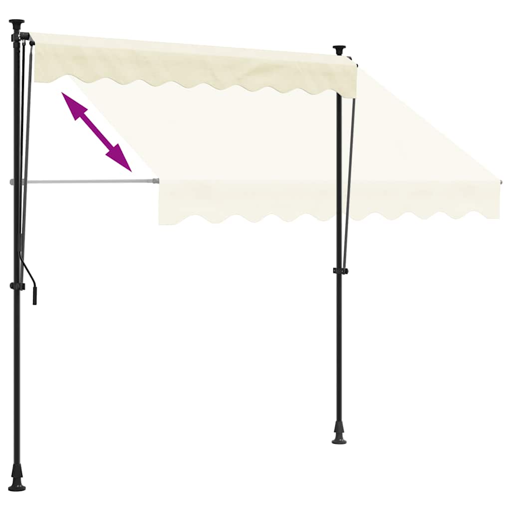 Tenda na uvlačenje krem 250 x 150 cm od tkanine i čelika