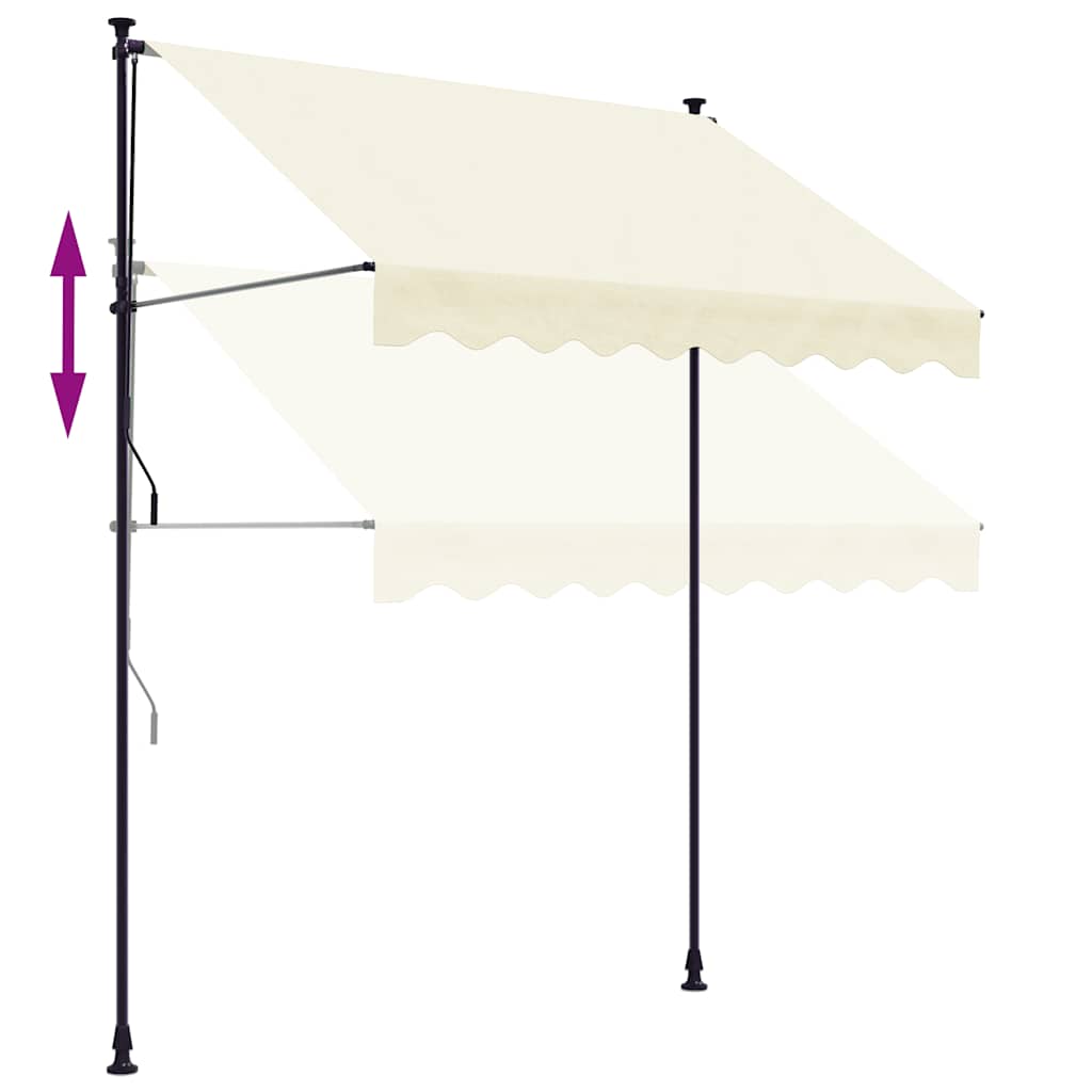 Tenda na uvlačenje krem 250 x 150 cm od tkanine i čelika