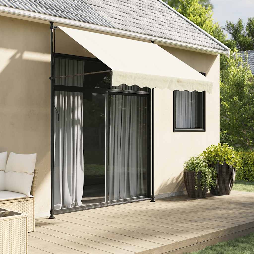 Tenda na uvlačenje krem 250 x 150 cm od tkanine i čelika