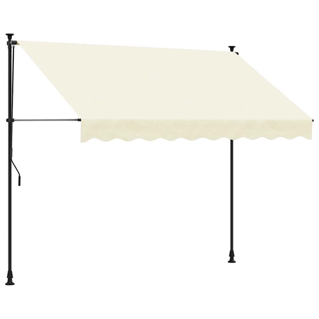 Tenda na uvlačenje krem 300 x 150 cm od tkanine i čelika