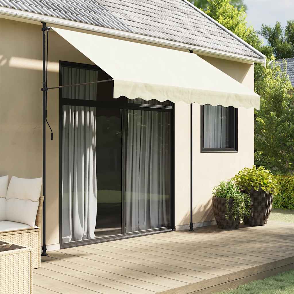 Tenda na uvlačenje krem 300 x 150 cm od tkanine i čelika