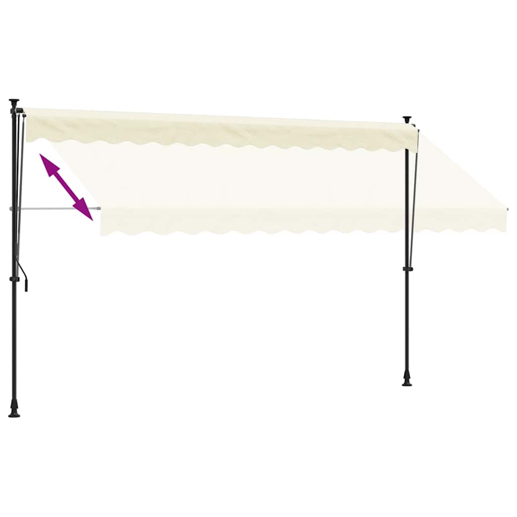 Tenda na uvlačenje krem 350 x 150 cm od tkanine i čelika