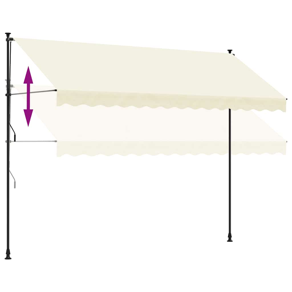 Tenda na uvlačenje krem 350 x 150 cm od tkanine i čelika