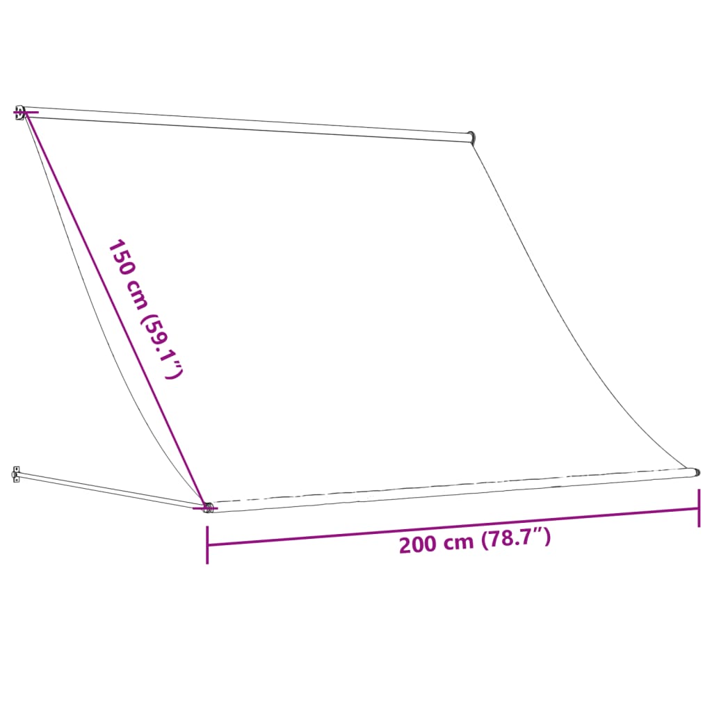 Tenda na uvlačenje krem 200 x 150 cm od tkanine i čelika