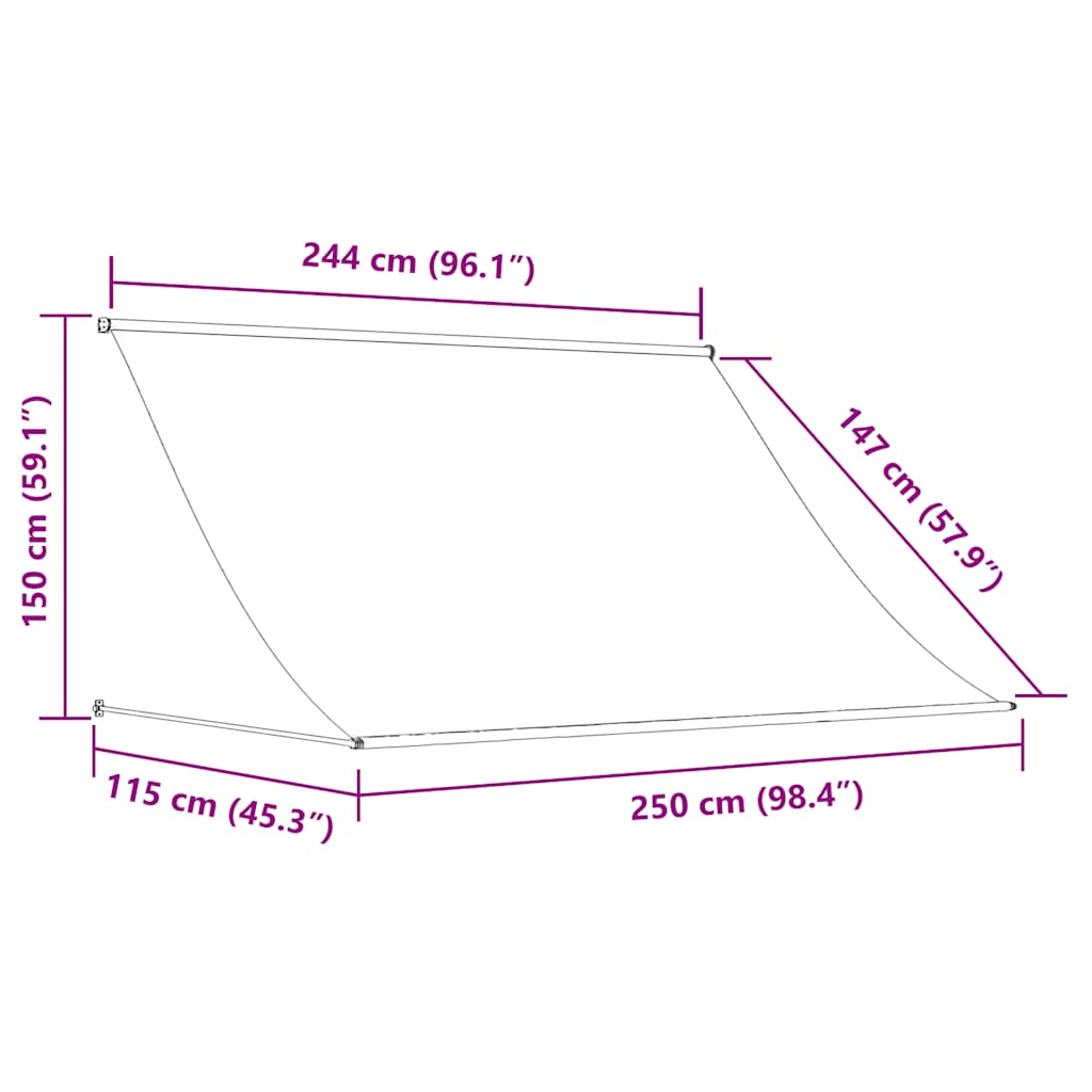 Tenda na uvlačenje krem 250 x 150 cm od tkanine i čelika
