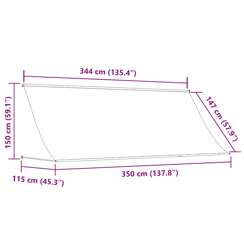 Tenda na uvlačenje krem 350 x 150 cm od tkanine i čelika