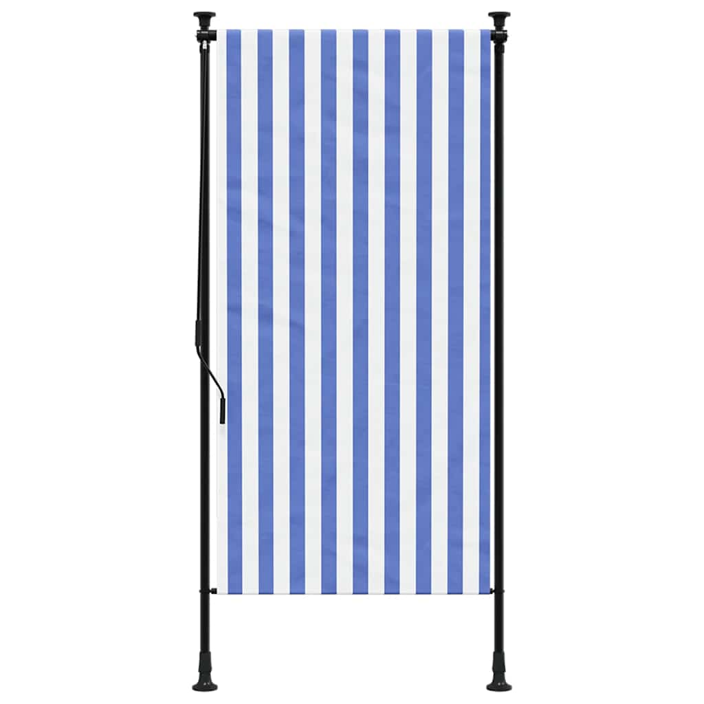 Vanjska roleta plavo-bijela 100 x 270 cm od tkanine i čelika