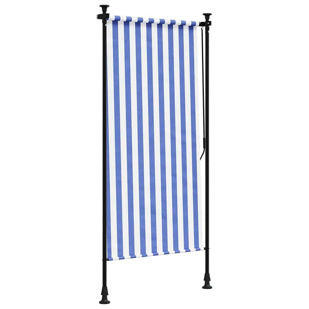 Vanjska roleta plavo-bijela 100 x 270 cm od tkanine i čelika