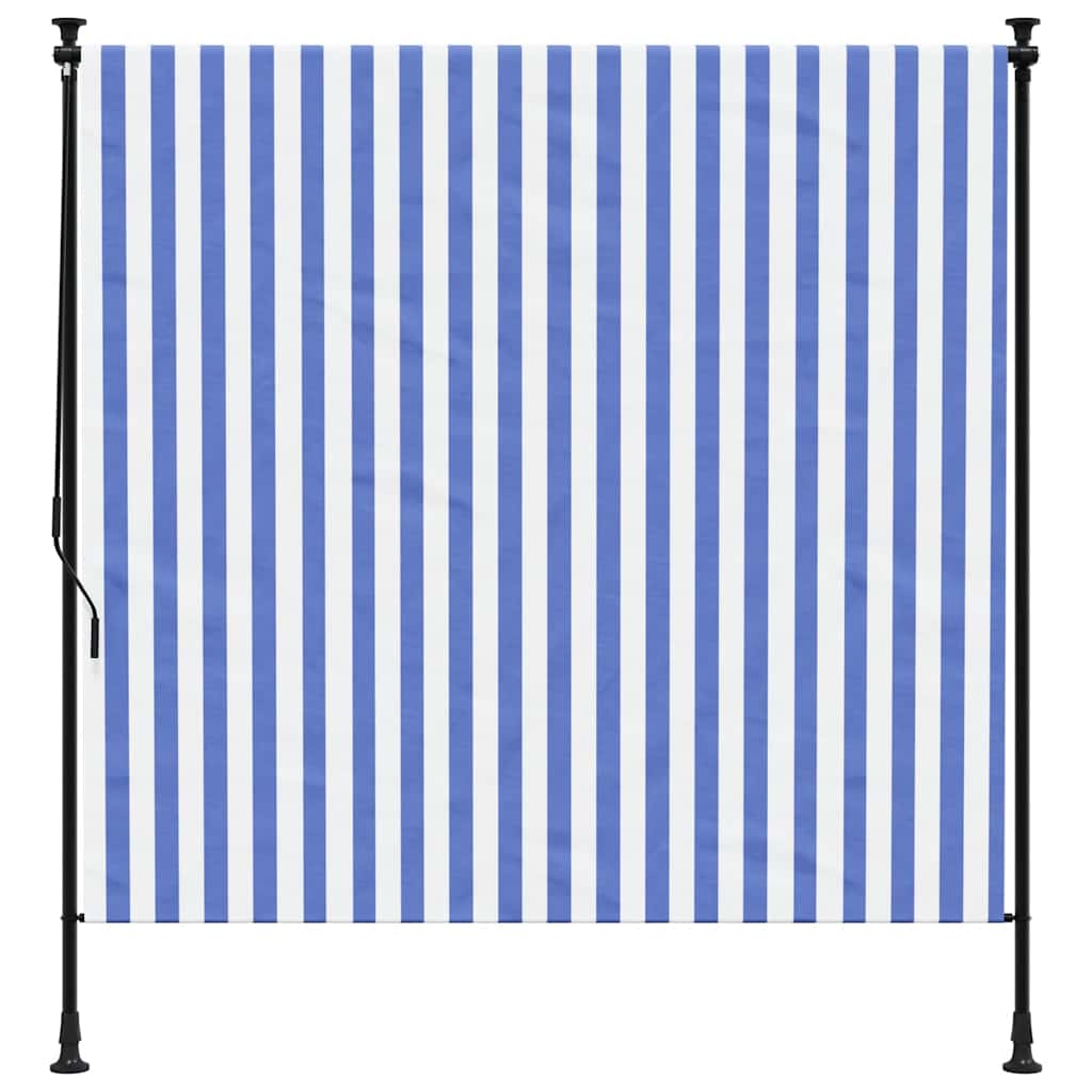 Vanjska roleta plavo-bijela 200 x 270 cm od tkanine i čelika