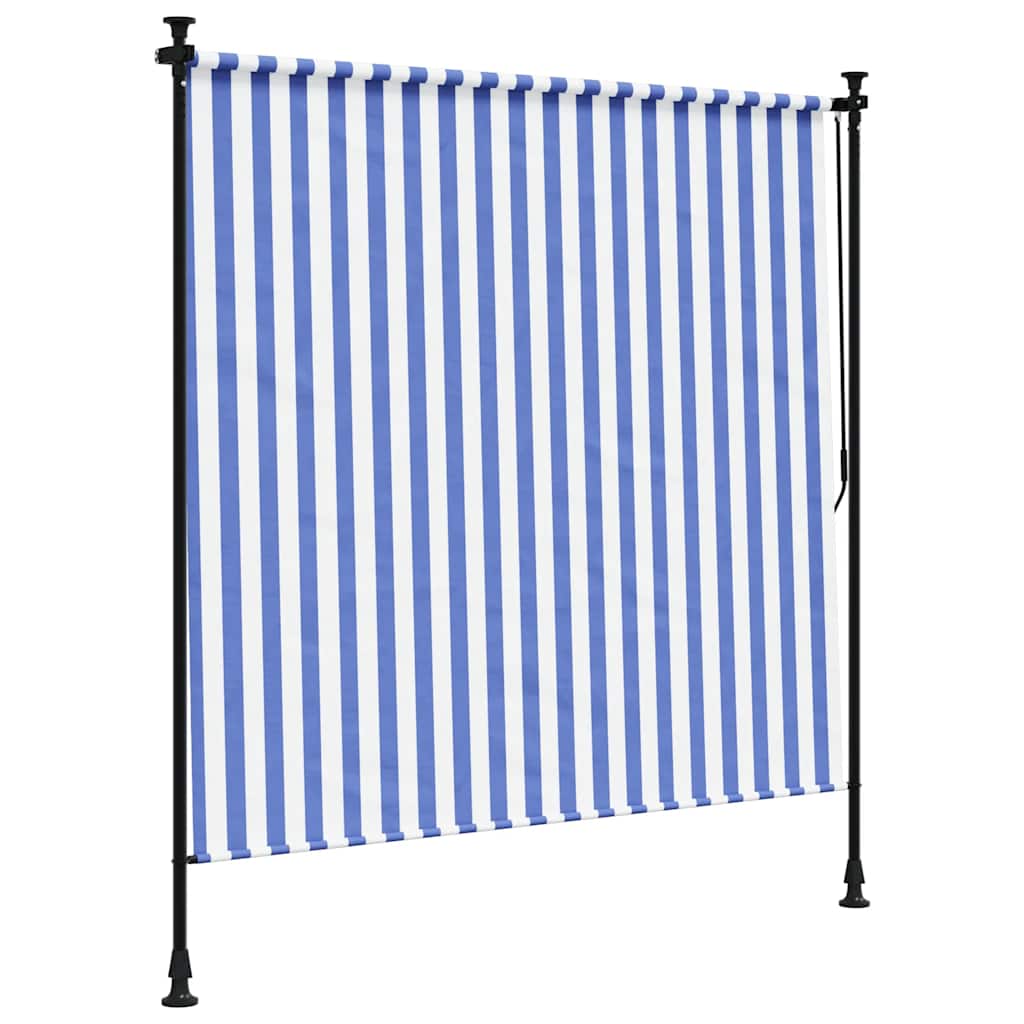 Vanjska roleta plavo-bijela 200 x 270 cm od tkanine i čelika