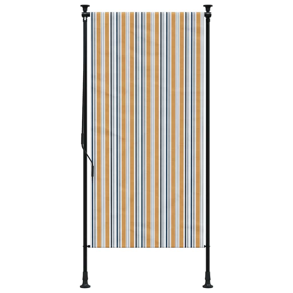 Vanjska roleta žuto-bijela 120 x 270 cm od tkanine i čelika