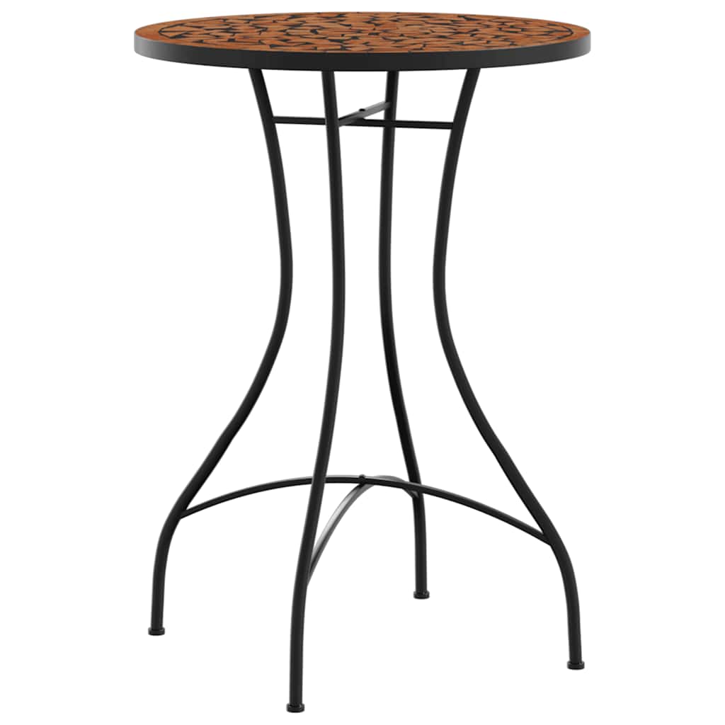 Bistro set s mozaikom boja cigle od željeza i keramike